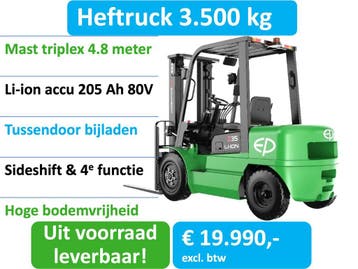 3.5T | Elektrische heftruck | Triplex 4800 mm | Li-ion | LED, Ophalen, 3000 tot 4000 kg, EP, Heftruck