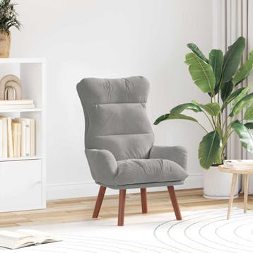 vidaXL Fauteuil Lichtgrijs 69 x 74 x 93 cm Fluweel, Huis en Inrichting, Verzenden, Nieuw