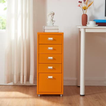 Kantoorkast Kökar ladekast op wielen 69x28x41 cm oranje [en., Verzenden, Nieuw