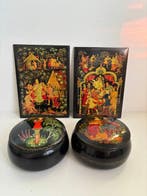 Palekh - Kist (4) - Hout, Metaal, Antiek en Kunst
