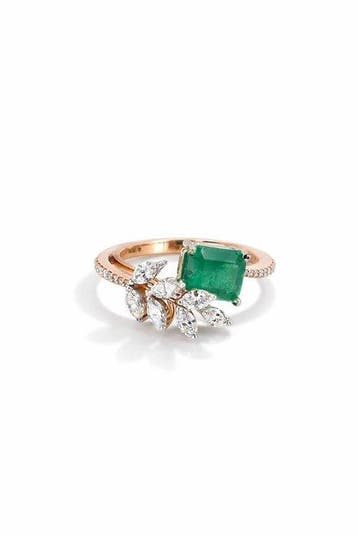 Ring - 18 karaat Roségoud - 2.16ct. tw. Smaragd - Diamant, Nieuw