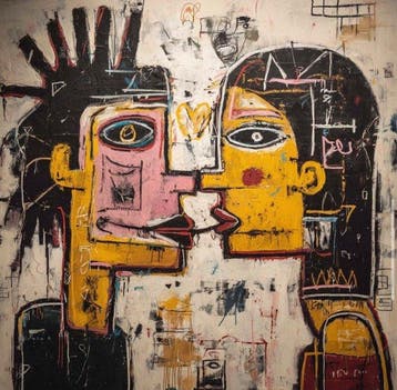 Eric Brumette - KISS ME LIKE BASQUIAT 48 - Toile L - LIMITED, Antiek en Kunst