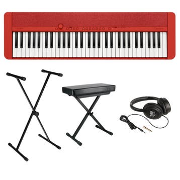 Casio CT-S1RD Casiotone Keyboard Set met Standaard, Kruk en, Muziek en Instrumenten, Keyboards, Ophalen of Verzenden, Nieuw, Casio