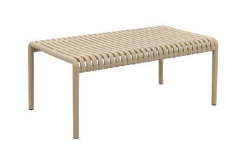 Stripe loungetafel 95x55 cm. - Taupe - Weerbestendig, Verzenden, Nieuw, Rond, Kunststof