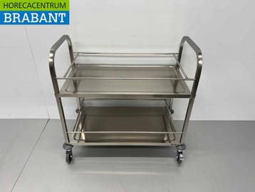 HCB RVS Serveerwagen Dienwagen 2 lagen 95 cm Horeca, Zakelijke goederen, Ophalen of Verzenden, Nieuw in verpakking