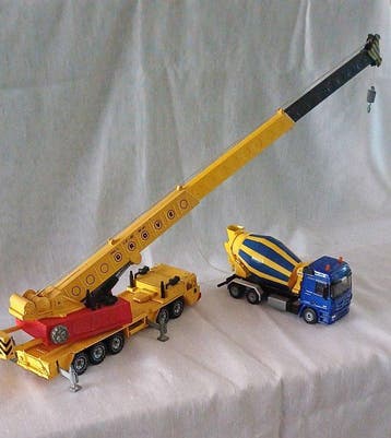 Siku 1:50 - Model vrachtwagen (2) - betonmixer en mobiele, Nieuw