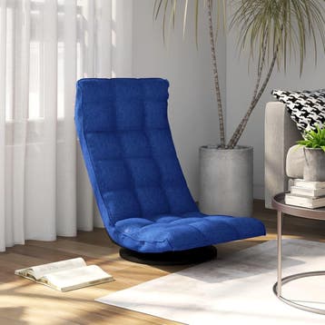vidaXL Vloerstoel draaibaar stof blauw, Verzenden, Nieuw, Blauw