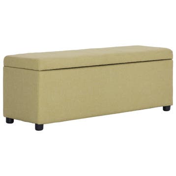 vidaXL Bankje met opbergvak 116 cm polyester groen, Huis en Inrichting, Banken | Voetenbanken en Poefen, Verzenden, Nieuw