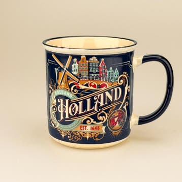 Beker - Mok Vintage City Ornaments Holland - Blauw, Ophalen of Verzenden, Nieuw