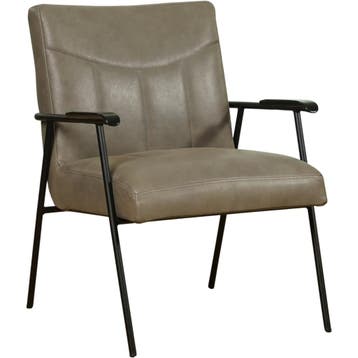 Leren fauteuil Beam - Vintage Stone (grijs), Huis en Inrichting, Nieuw, Ophalen of Verzenden, Leer, 75 tot 100 cm