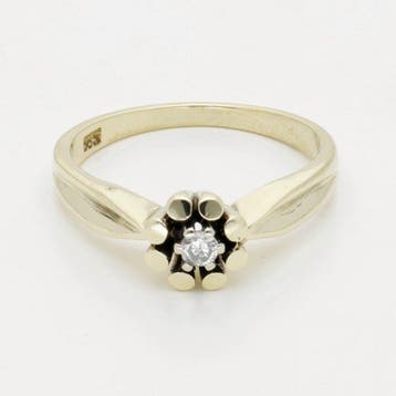 Ring - 14 karaat Geel goud Diamant (Natuurlijk), Nieuw