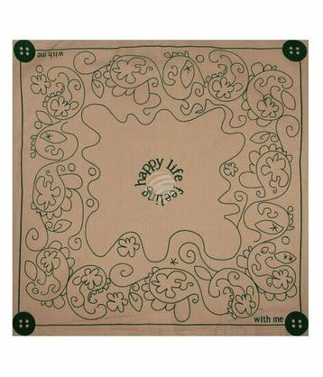 Haarband Bandana Zakdoek 55cm – Paisley Print – Beige Groen, Nieuw