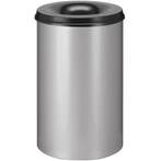 Afvalbak | Metaal | Zwart/Grijs | 110L | Open | Vlamdovend |, Verzenden, Nieuw in verpakking