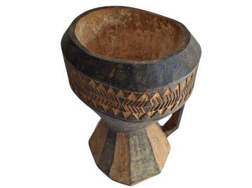 Vijzel - met Handvat - massief hout - monogram K.ND. P.