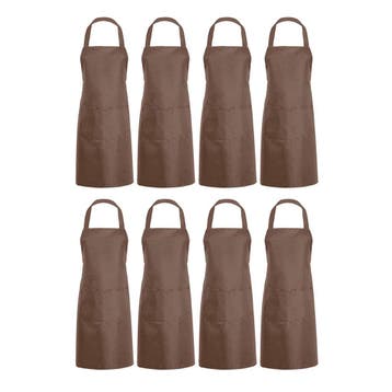 Serveerschort Lang - 8 stuks - Bruin - Textiel - 3, Verzenden, Nieuw
