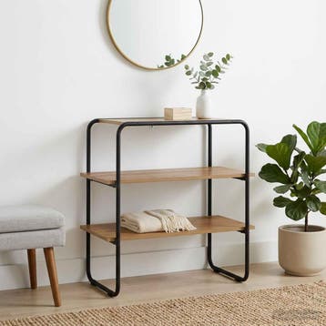 vidaXL Consoletafel Artisanaal eiken 80 x 41 x 75 cm Bewerkt, Huis en Inrichting, Verzenden, Nieuw, Overige houtsoorten, Minder dan 50 cm