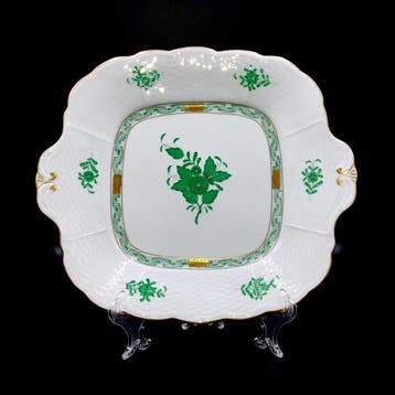 Herend - Exquisite Square Platter with Handles (27 cm) -