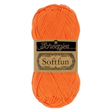Scheepjes Softfun - 2427 Tangerine - Haakgaren / Breigaren, Ophalen of Verzenden, Nieuw, Breien of Haken, Wol of Garen