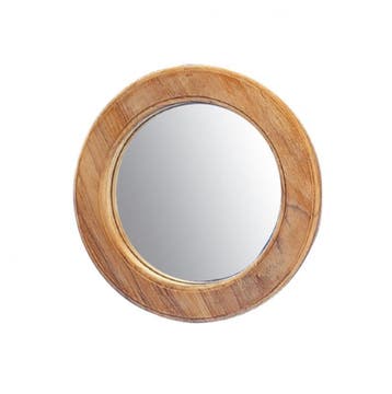 Teak spiegel ø 27 cm, Ophalen of Verzenden, Nieuw