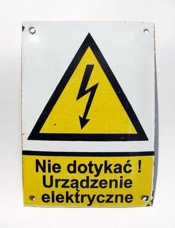 Emailleschild Oud emailleschild Waarschuwing: