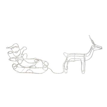 Kerst vloerlamp rendier met slee 176cm incl. LED met timer, Verzenden, Nieuw