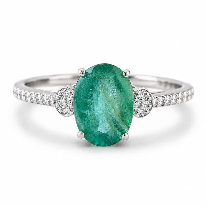 Zonder minimumprijs - Ring Platina - 1.92ct. tw. Smaragd -, Sieraden, Tassen en Uiterlijk, Ringen