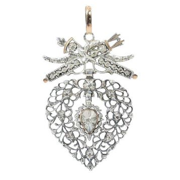Zonder minimumprijs - Hanger Zilver - Diamant - Hart van