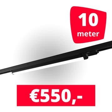 5x LED Railverlichting TL Linear Black spots + 10M rails, Ophalen of Verzenden