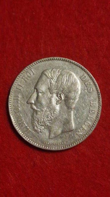 België. Leopold II. 5 Francs 1873 (Zonder minimumprijs)