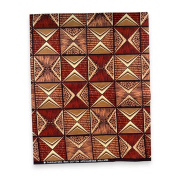Fat Quarter Afrikaanse Wax Print Stof - Bruin FTQ 8712 - Qui, Ophalen of Verzenden, Nieuw