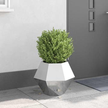 vidaXL Plantenbak Zilver 50 x 50 x 40 cm Roestvrij staal, Verzenden, Minder dan 60 cm, Nieuw, Metaal