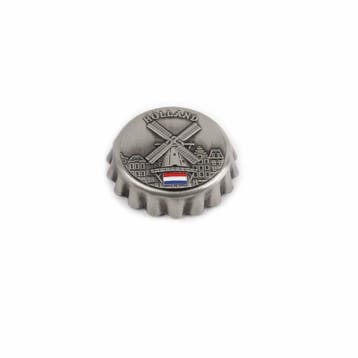 Kroonkurkopener magneet molen tin, Ophalen of Verzenden, Nieuw