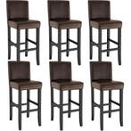 Barkruk van kunstleer - bruin, Set van 6, Huis en Inrichting, Barkrukken, Verzenden, Nieuw