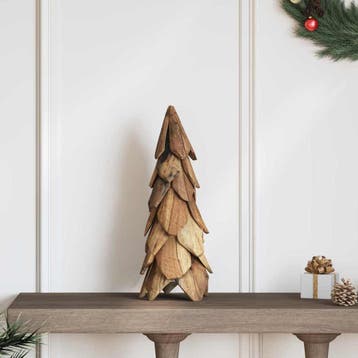 vidaXL Kerstboom met standaard Bruin 51 cm Massief teakhout, Diversen, Kerst, Verzenden, Nieuw