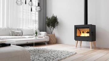 Houtkachel Nordflam Skane met een vermogen 9kw, Nieuw, Hout, Vrijstaand, Houtkachel