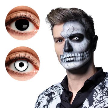 Paar 3-maands duolenzen Skullface, Kleding | Dames, Ophalen of Verzenden, Nieuw