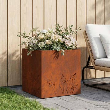 vidaXL Plantenbak Roestkleurig 50 x 50 x 49 cm weervast, Verzenden, Minder dan 60 cm, Nieuw, Metaal