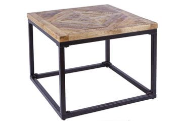 Massieve bijzettafel INFINITY HOME 60cm mangohout, Ophalen of Verzenden, Nieuw