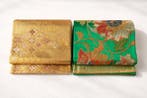 Set van 2 Fukuro Obi met gouden en bloemmotieven