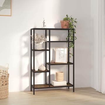 vidaXL Boekenkast 80x30x120 cm staal en bewerkt hout, Huis en Inrichting, Minder dan 50 cm, Verzenden, 100 tot 150 cm, Nieuw