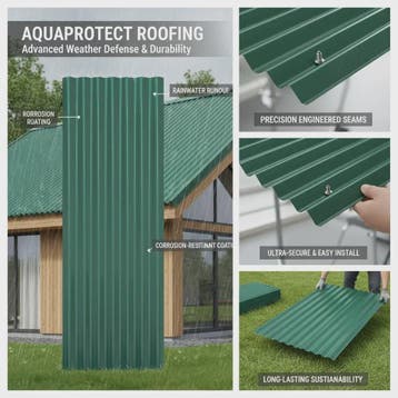 Dakplaten Groen Staal 12 Stuks - 100x36cm - Weerbestendig en, Verzenden, Nieuw