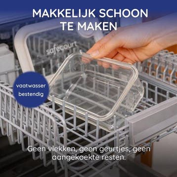 2dekans | Safecourt vershoudbakjes - volledig van glas (100%, Ophalen of Verzenden, Gebruikt