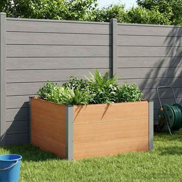 vidaXL Verhoogde plantenbak Bruin 100 x 100 x 54 cm WPC en, 100 cm of meer, Verzenden, Nieuw, Hout