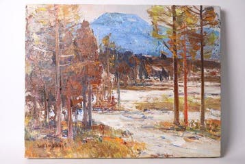 Myk Kgen – Japans berglandschap in olie -   Yukio