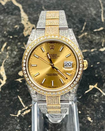 Rolex Datejust 41 - New  126303 - Iced Out - Diamonds, Rolex, Polshorloge, Nieuw, Goud