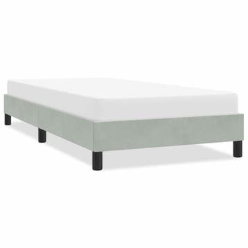 vidaXL Bedframe zonder matras 100x210 cm fluweel lichtgrijs, Huis en Inrichting, Eenpersoons, Verzenden, Nieuw, Stof