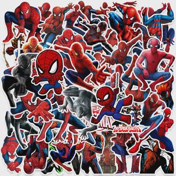 50x Spiderman Stickers - Waterdicht PVC voor Koffer, Laptop,