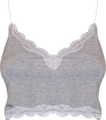 MAGIC Bodyfashion Maat XL  Cozy Crop Top Heather Grey, Verzenden