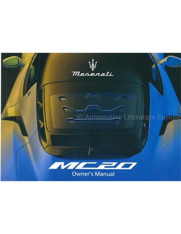 2021 MASERATI MC20 INSTRUCTIEBOEKJE ENGELS
