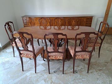 Eettafel (10) - Hout, Kersenhout, Knoesthout